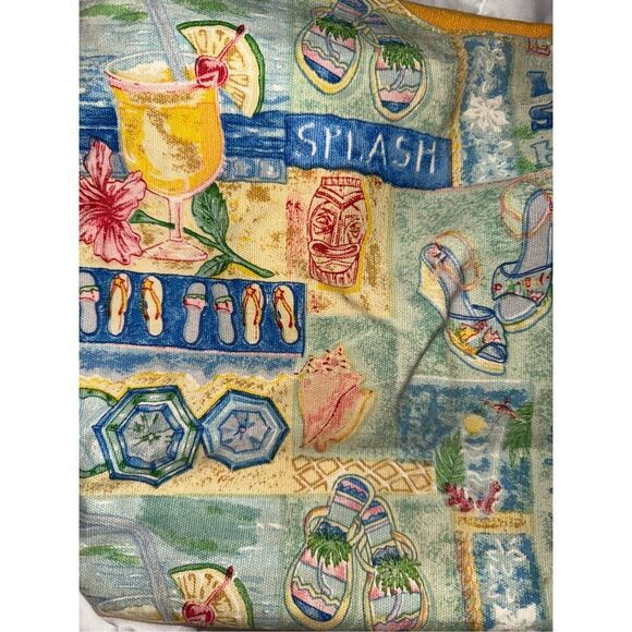 Andrea Tachiera Canvas Beach Tote Bag – Tropical Print with Rope Handles - Picture 6 of 6